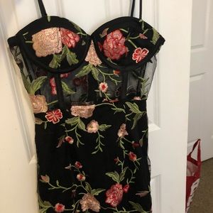 Embroidered corset dress